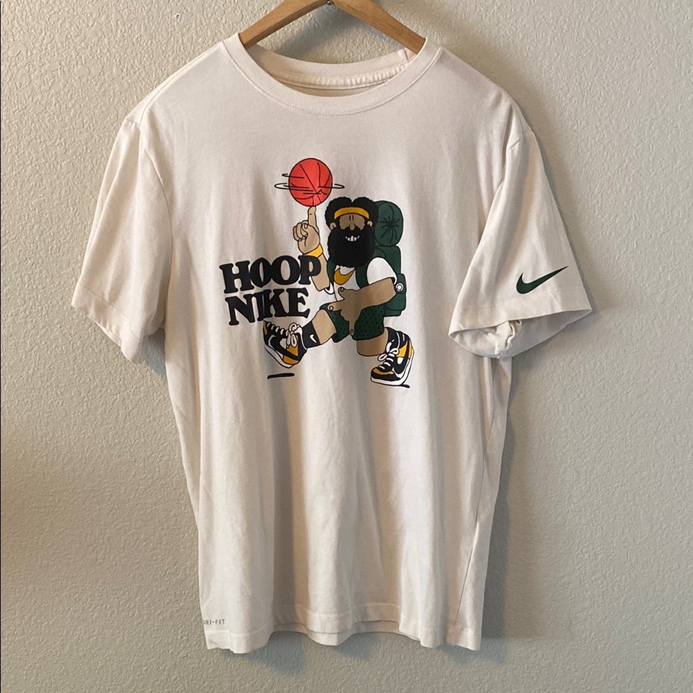 Nike White and Green Basketball Tee